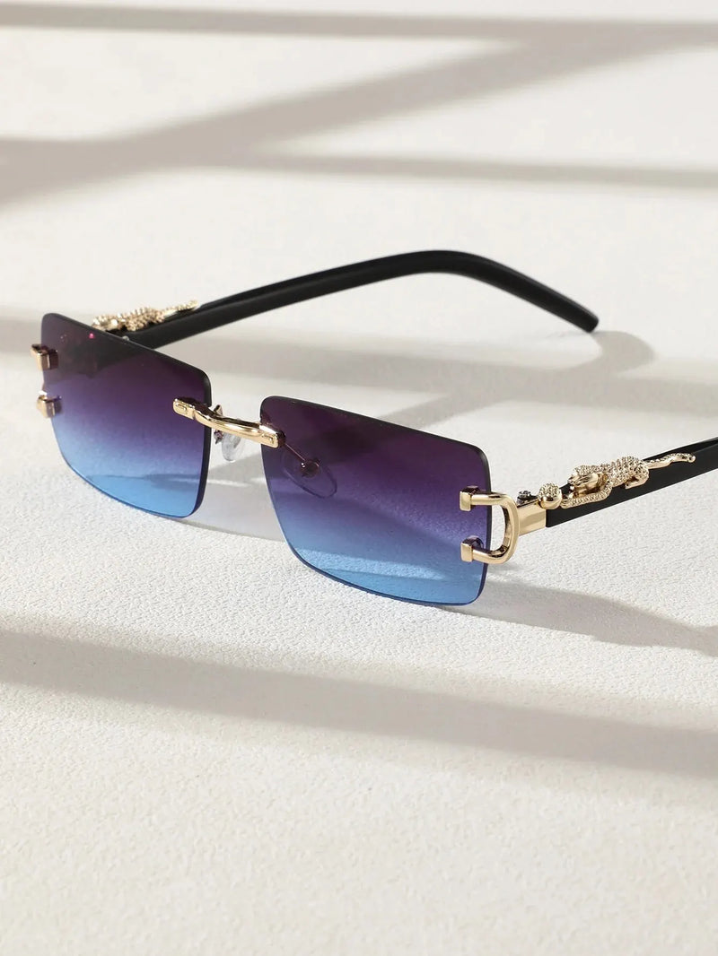 1/2 PCS Fashionable Trendy Frameless Rectangular Personalized Sunglasses For Daily Life