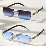 1/2 PCS Fashionable Trendy Frameless Rectangular Personalized Sunglasses For Daily Life