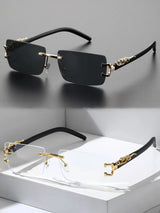 1/2 PCS Fashionable Trendy Frameless Rectangular Personalized Sunglasses For Daily Life